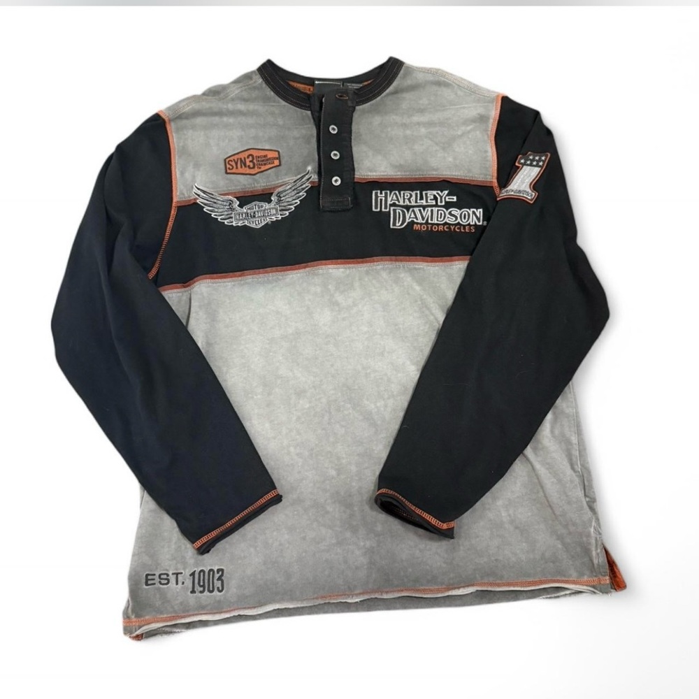 Harley-Davidson Black and Gray Winged Logo Shirt